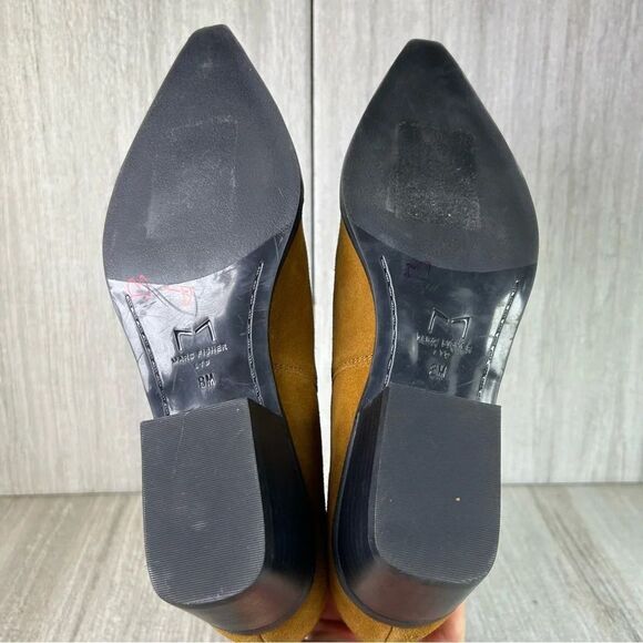 Marc Fisher Yarita Brown Suede Leather Pointed Ankle Booties Women’s Size 8 M - Picture 8 of 10